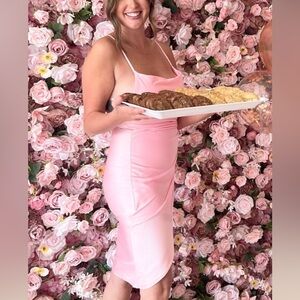 Misty Rose Pink Cowl Neck Mini Dress